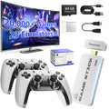Retro game console with two wireless controllers