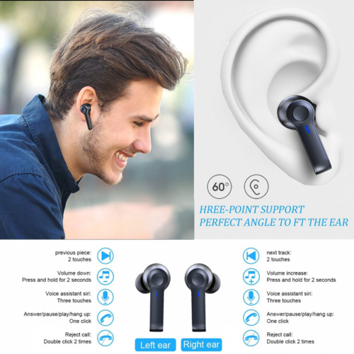 Wireless Earbuds with LED Battery Display