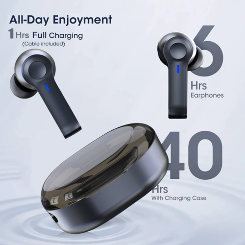Wireless Earbuds with LED Battery Display